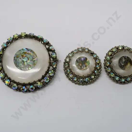 costume brooch & earring set [clip on]