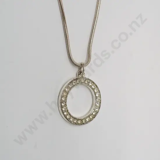 silver cz pendant chain stamped 925