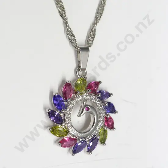 multi coloured stone pendant