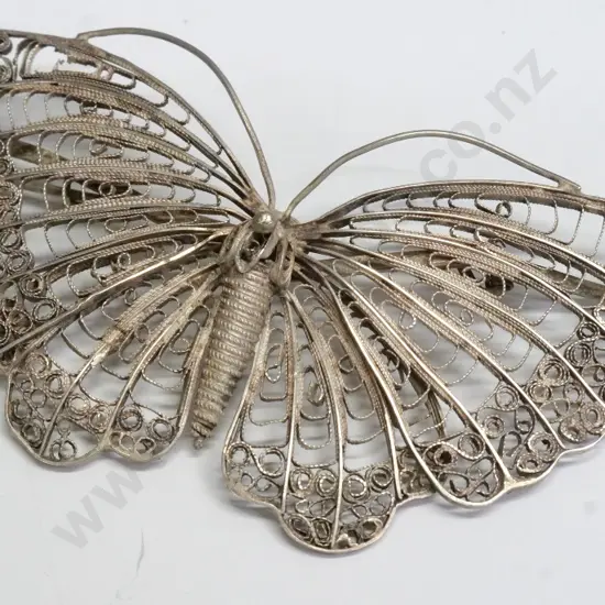 large filagree butterfly brooch