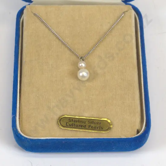 silver pearl necklace chain stamped 925