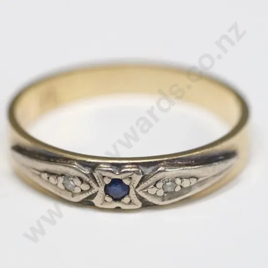 9ct sapphire eternity ring stamped 9ct