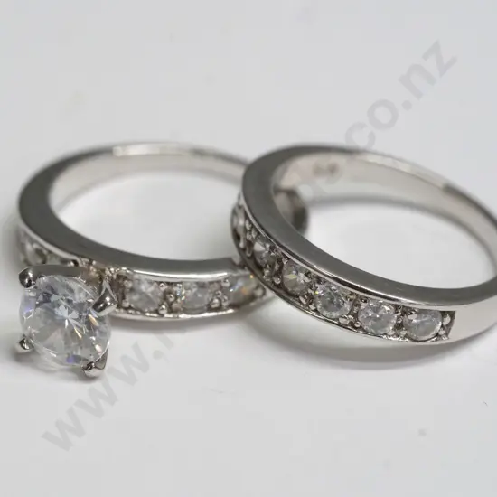 set of 2  silver rings stamped 925