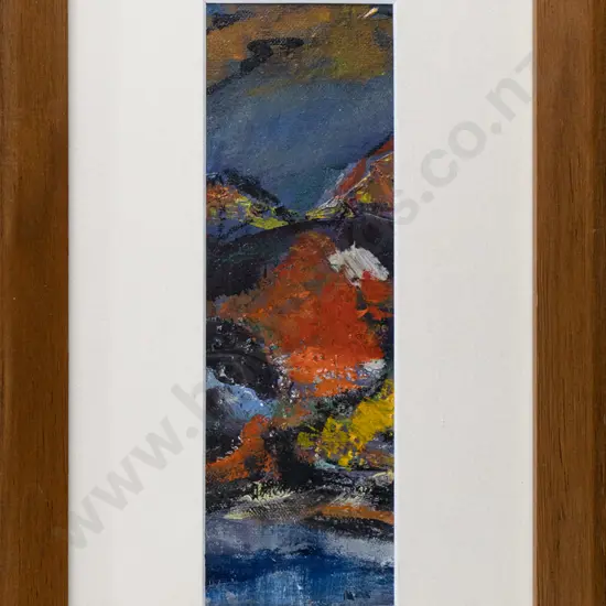 illegible signature - framed oil "Autumn Colours at Kingston" H-190 W-60