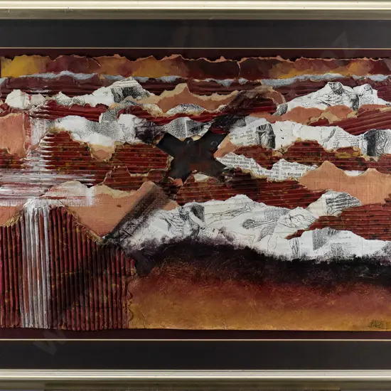 framed mixed media - abstract H-440 W-600