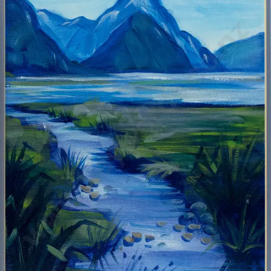 L Tuiavi'i - framed acrylic - Mitre Peak