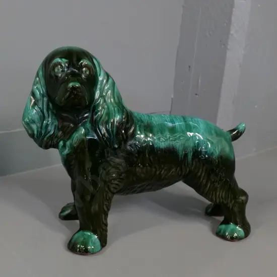 large Blue Mountain pottery dog - spaniel H-300 L-390