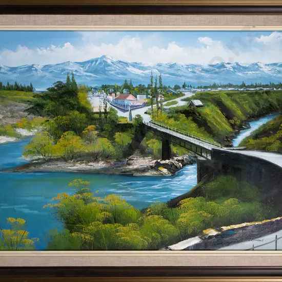 Leonard - framed oil - old Cromwell Junction H-480 W-730