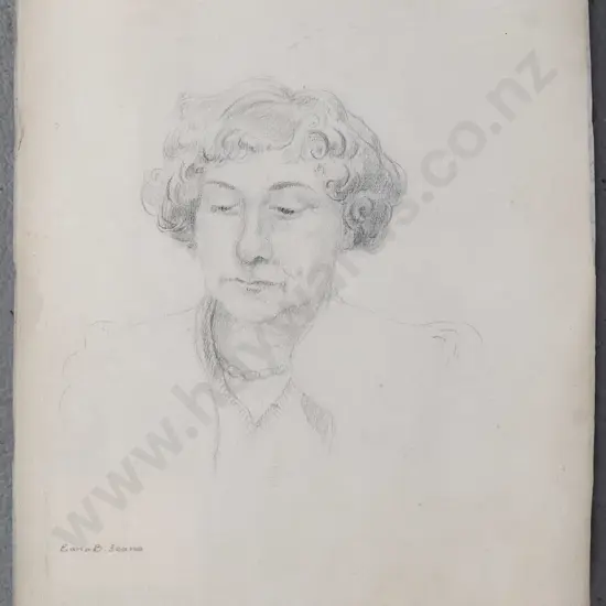 Eana B Jeans - unframed pencil - portrait of woman with pearls H-230 W-210