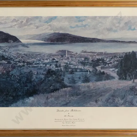 framed historic print - Dunedin From Belleknowles H-290 W-730