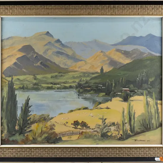 R Wicksteed '1975 -framed oil - Lake Hayes H-400 W-500