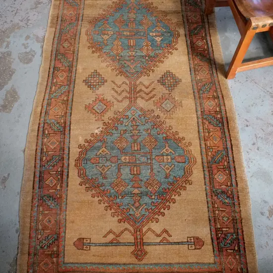 brown woolen floor mat - significant wear L-2100 W-1100