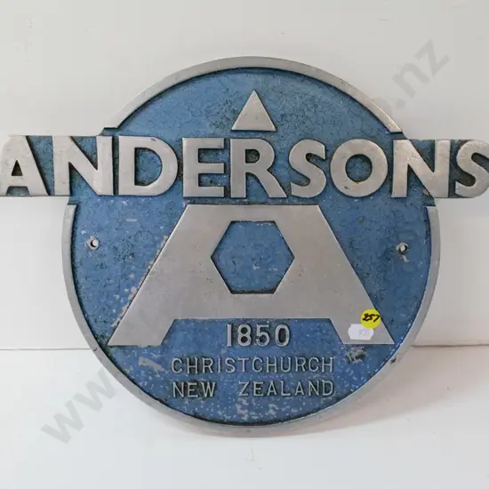 cast aluminium wall plaque - Andersons Christchurch H-270 W-340