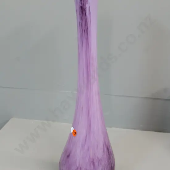 tall lavender art glass vase - H-440