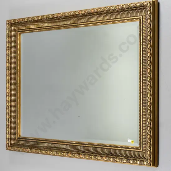gilt framed bevelled edge wall mirror H-750 W-960