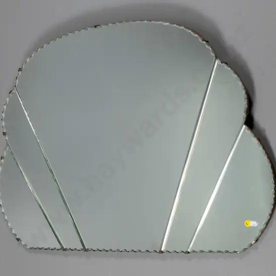 deco multi-sectioned scalloped edge wall mirror H-560 W-850