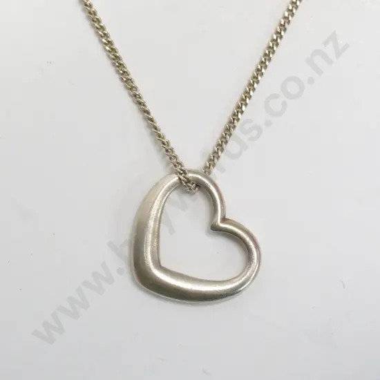 silver heart necklace stamped 925