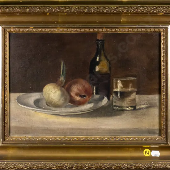 gilt framed oil on canvas - still life H-220 W-310