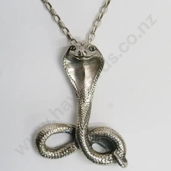 silver snake necklace chain stamped 925