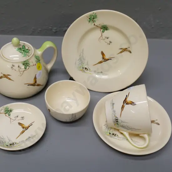 Royal Doulton 'The Coppice' tea for one including teapot, missing creamer jug