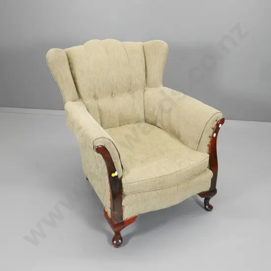 mahogany framed traditional style fan-back armchair with studding - marks to polish H-830 W-720 D-860