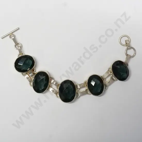 silver gemstone bracelet stamped 925