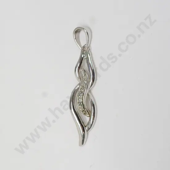 silver cz pendant stamped 925 no chain