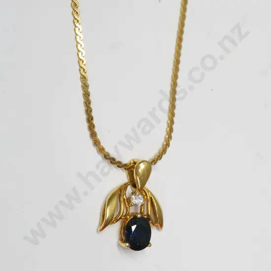 sapphire necklace chain stamped 750