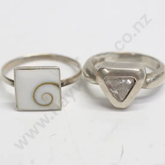 2 silver rings both stamped 925