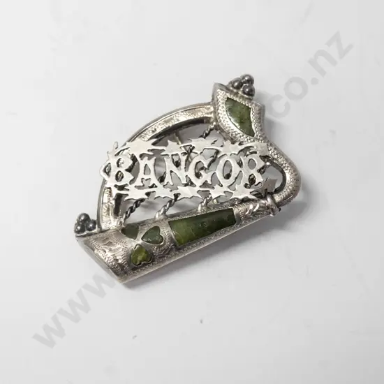 silver Irish harp brooch 'Bangor'