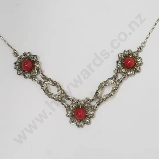 marcasite & jasper necklace