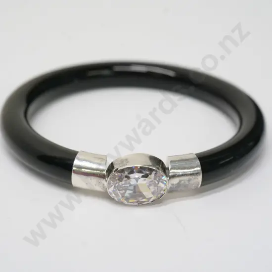 bangle with large cz and stamped 925