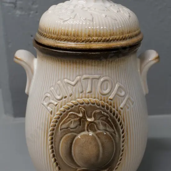 German pottery lidded Rumtopf pot H-300 Diameter 190 at widest