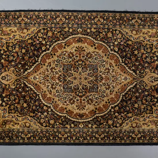 Persian style wool floor rug - fine red gold and black pattern L-1750 W-920