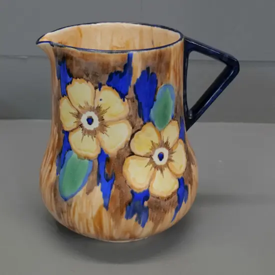 Tunstall hand-painted jug with flower design H-210 W-240
