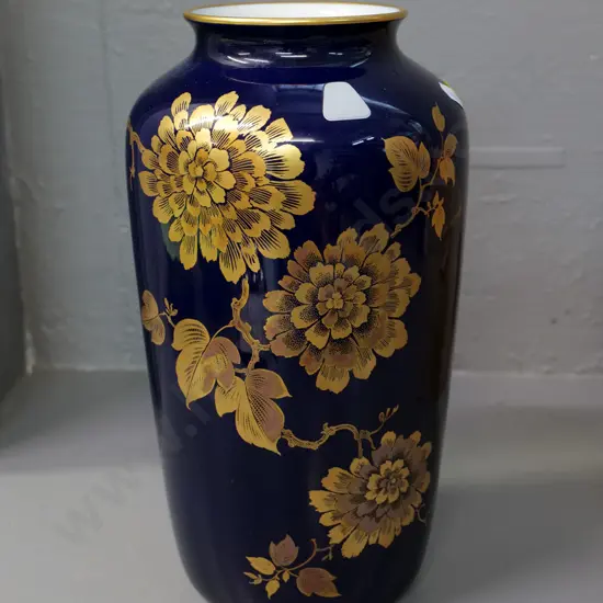 Kaiser 'Bijou' pattern cobalt & gilt vase H-290 Diameter 160