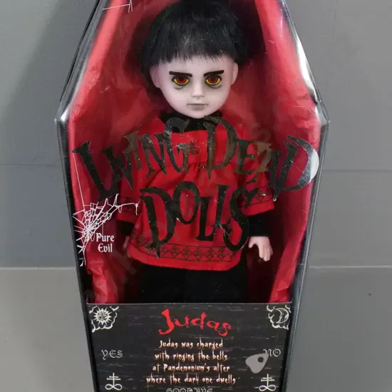 Mezco Living Dead doll "Judas" in original coffin box - box is L-300