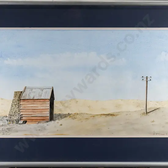 J McRae '99 - framed watercolour "Reefs Hotel" H-330 W-580