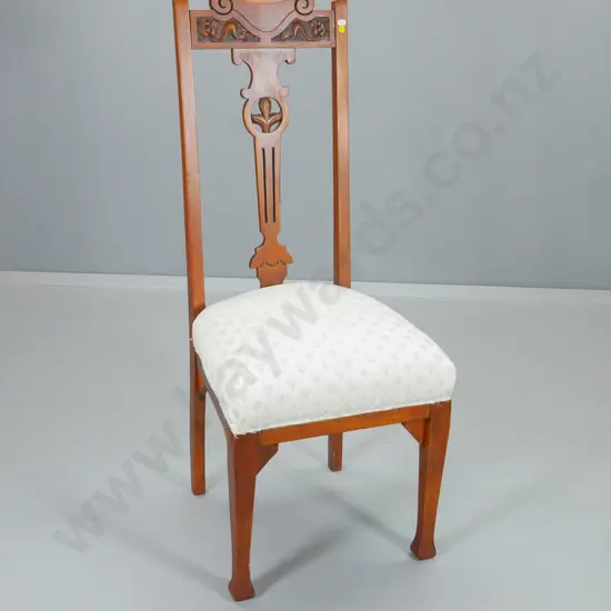 art nouveau tall splat back upholstered dining chair H-1100 W-460 D-450