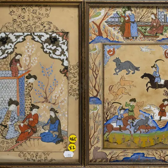 2x framed watercolours (some areas of slight paint loss) Each H-285 W-185