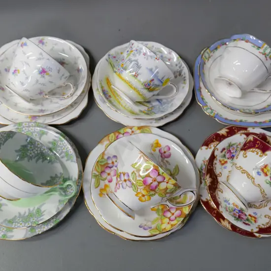 6 English china trios - 4 Royal Albert & 2 Grafton