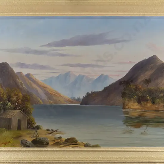 L.Mc.M - framed colonial oil "L. Wanaka" H-400 W-590