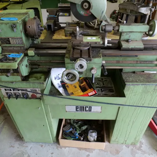 Emco Maximat Mentor 10 universal machine tool with addition box of accessories