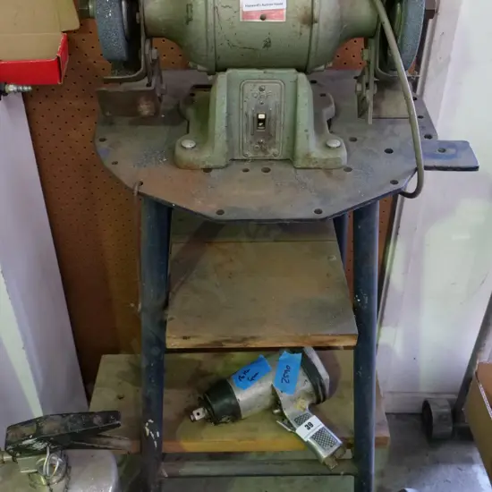 GMF 6" bench grinder on metal stand