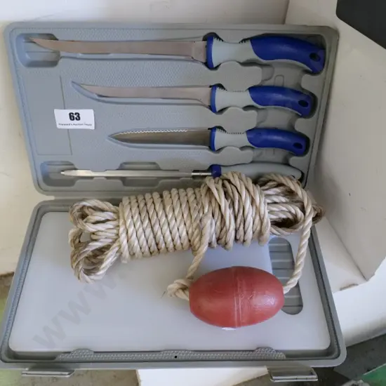 fishing knife set and rope