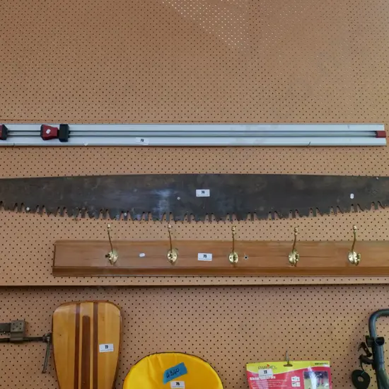 vintage double handled saw