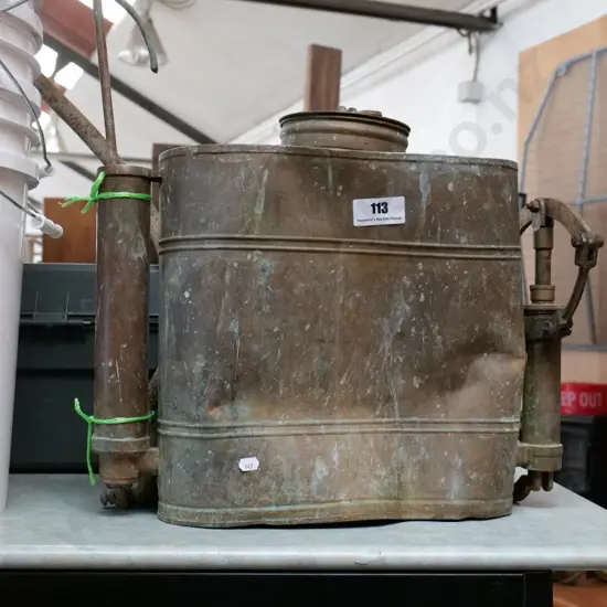 beaten vintage copper backpack sprayer