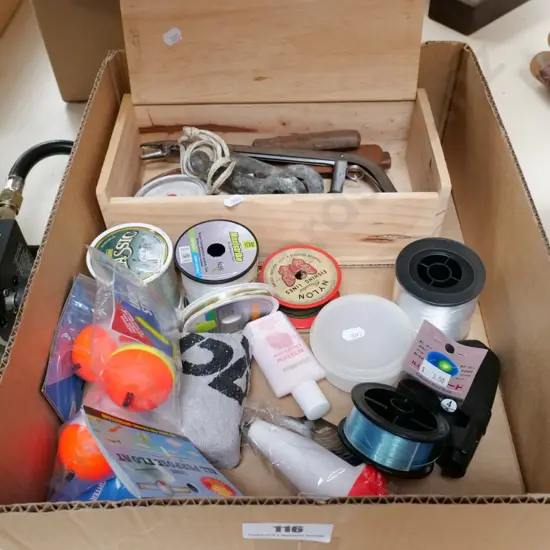 box of fishing supplies