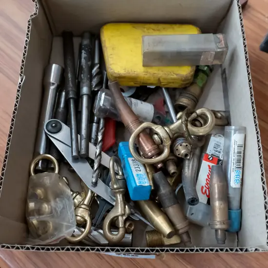 box; dog clips, welder's nozzles etc