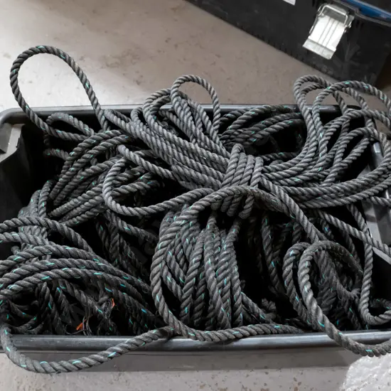 plastic tub and rope